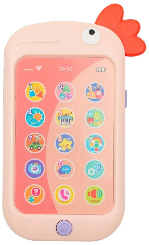 Baby Mix Baby phone Papagal roz, 8 x 14 x 2 cm