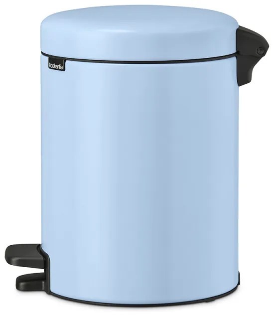 Cos de gunoi cu pedala Brabantia NewIcon 1005528, 5 l, Inchidere lina, Baza antiderapanta, Albastru deschis