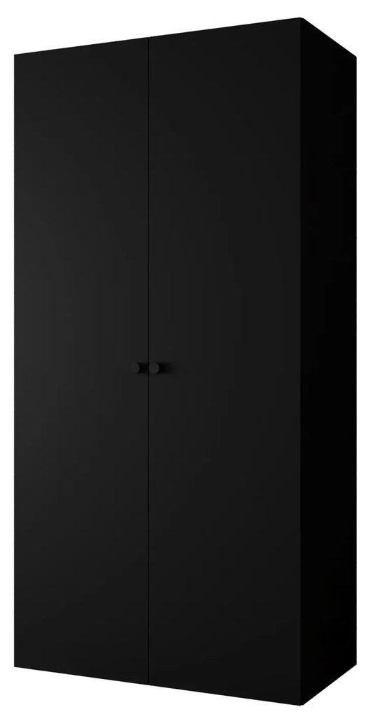Dulap de haine 100 cm Parna 1 (Negru + Negru). 1125860