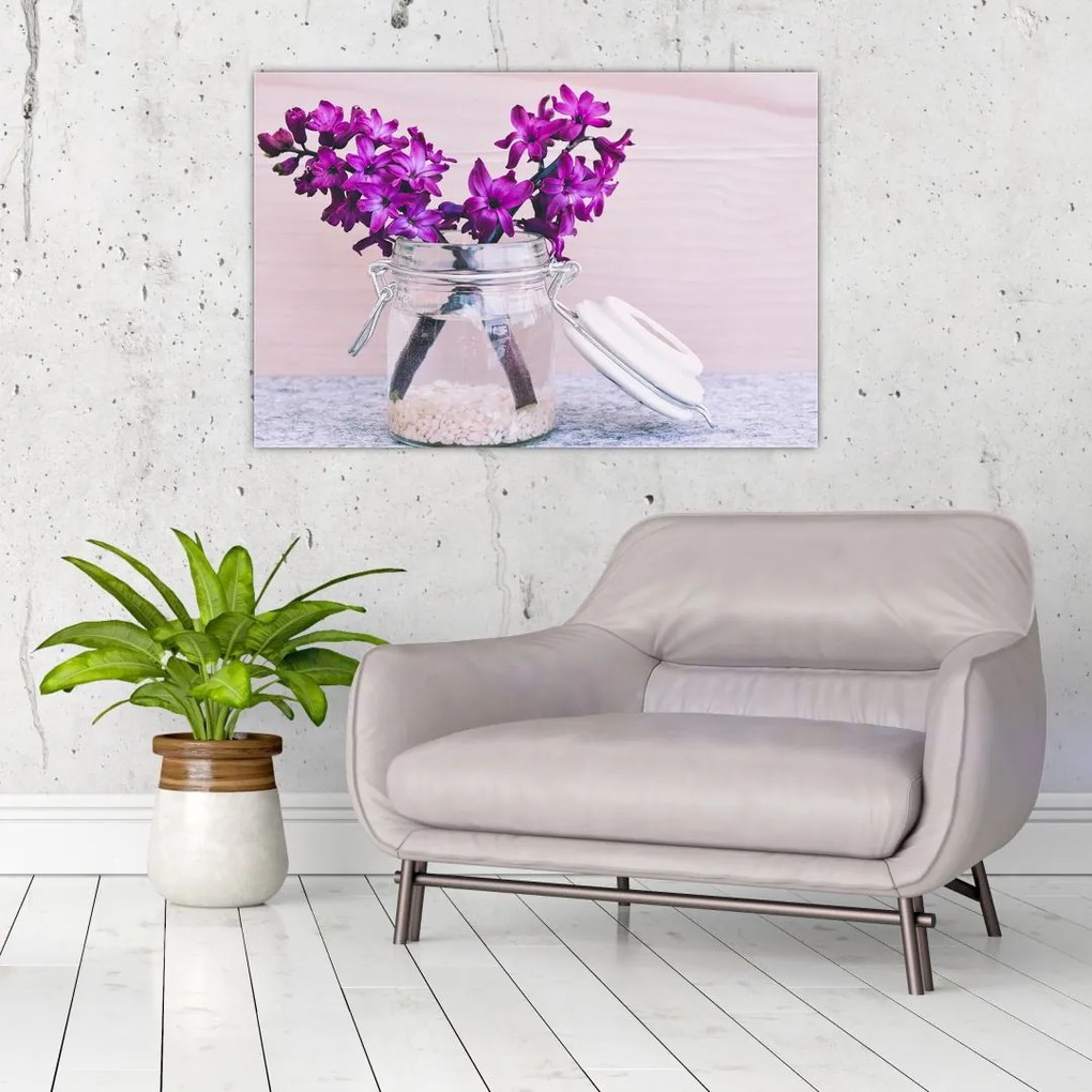 Tablou cu flori violete (90x60 cm)
