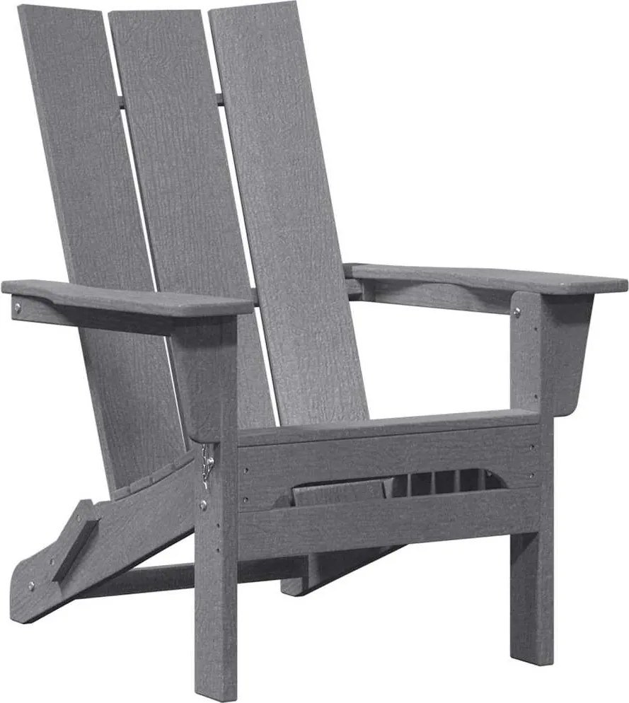 vidaXL Scaun pliabil Adirondack Gri deschis 80,5 x 74,5 x 92 cm HDPE