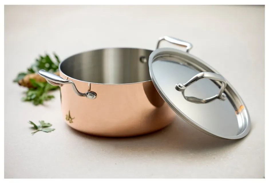 Oală cu capac din oțel inoxidabil/din cupru 3 l adecvată pentru plita cu inducție – Blomsterbergs