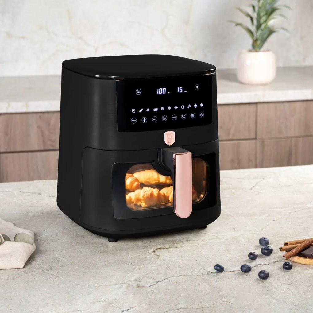 Friteuza aer cald, capacitate mare 8 l Airfryer Black Rose Berlinger Haus BH 9604