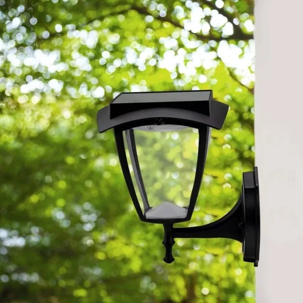 Lampă solară de perete LED/2W/3,7V 3000/6000K IP65 2200 mAh neagră