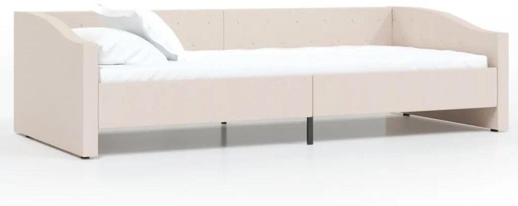 337233 vidaXL Pat de zi, crem, 90x200 cm, textil, USB