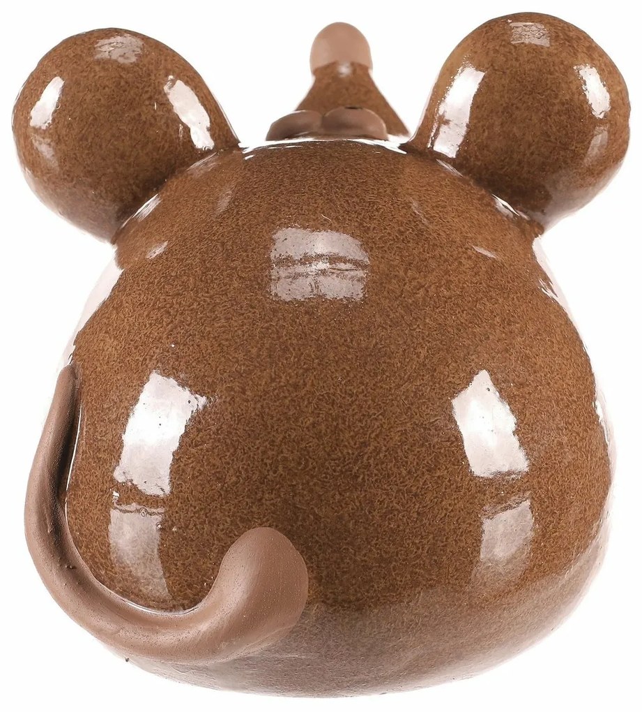 Decor ceramic Mouse, 17 x 14 x 14 cm, maro, 17 cm