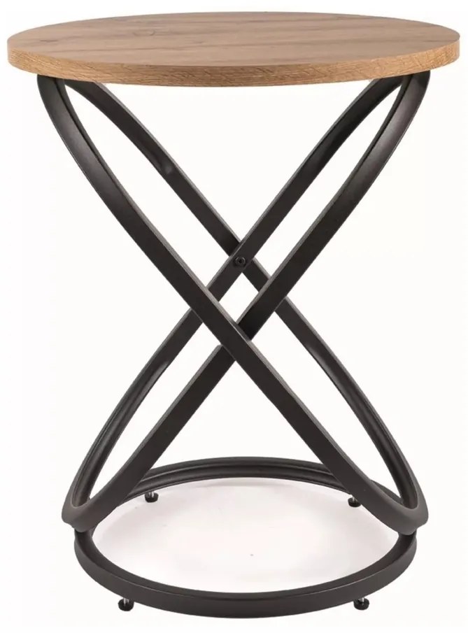 Masuta de cafea Eos E stejar artizan/negru ø45/h55 cm