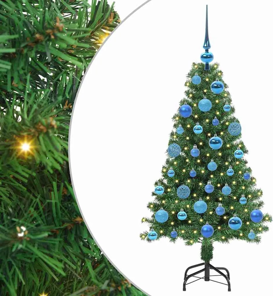 vidaXL Brad de Crăciun artificial Verde 120 cm PVC și Oțel și Plastic