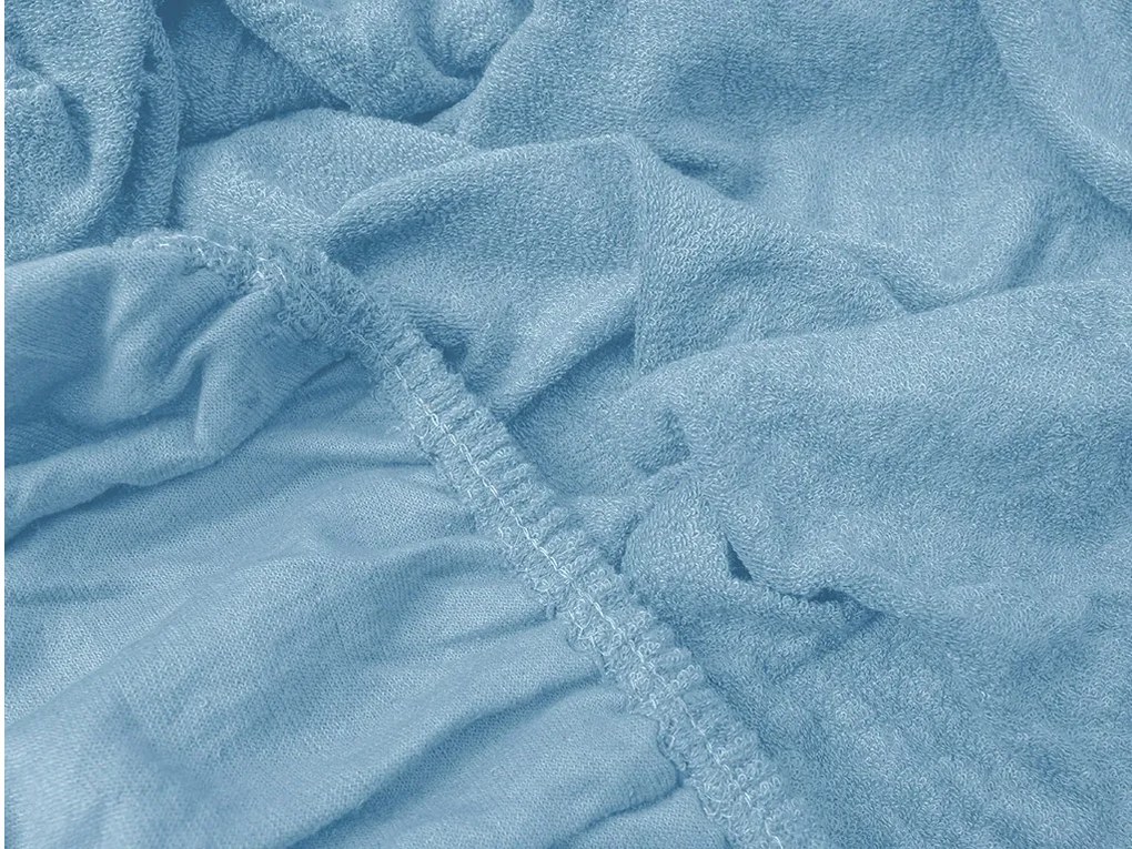Cearsaf Frotir cu elastic EXCLUSIVE 160 x 200 cm albastru deschis