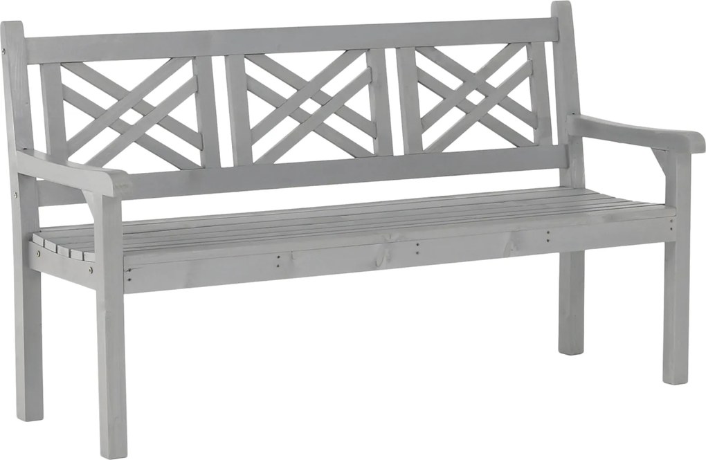 Bancă de grădină din lemn, gri, 150 cm, FABLA