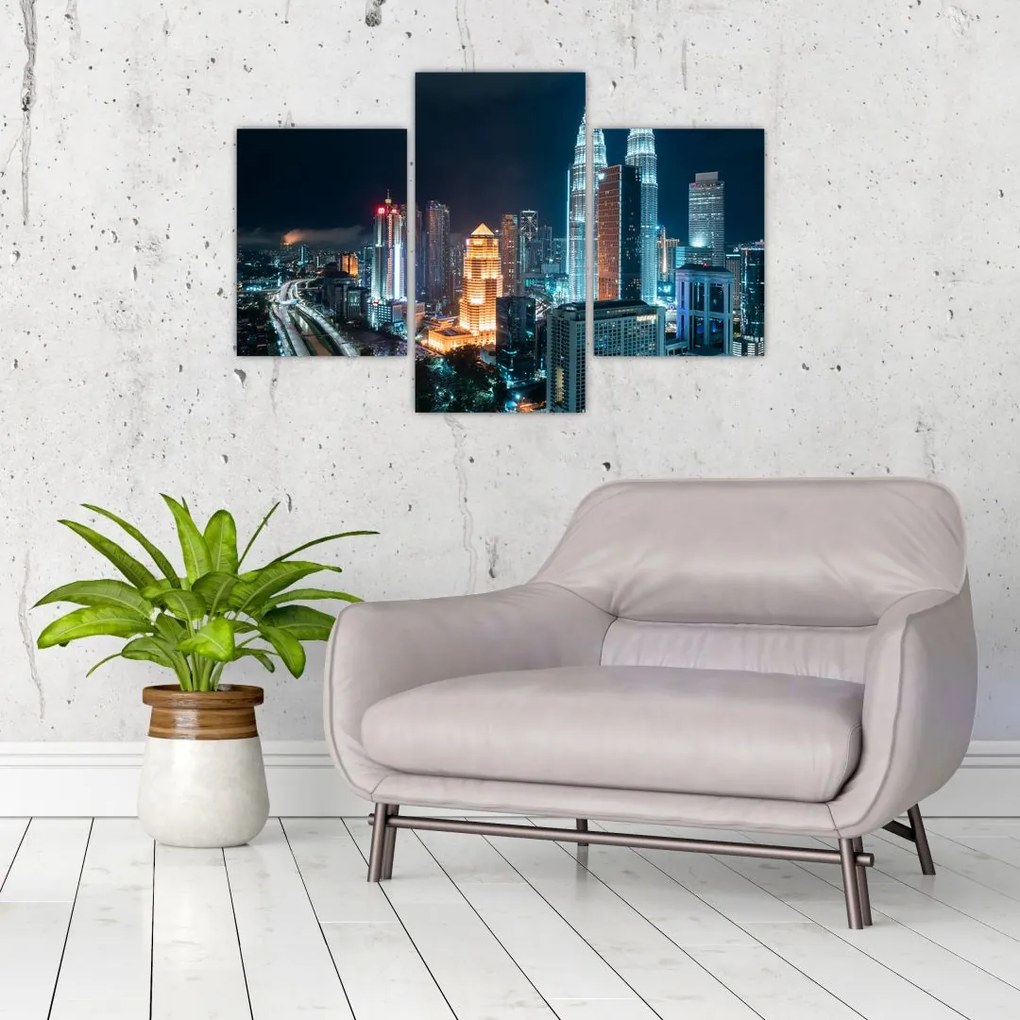 Tablou - Noaptea în Kuala Lumpur (90x60 cm)