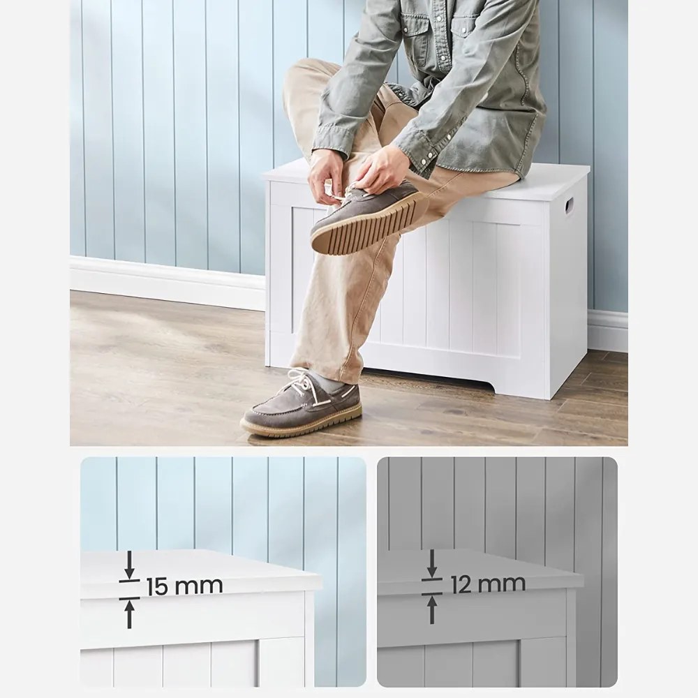 Cufăr de depozitare GRETA, 76x48x40 cm, alb Vasagle