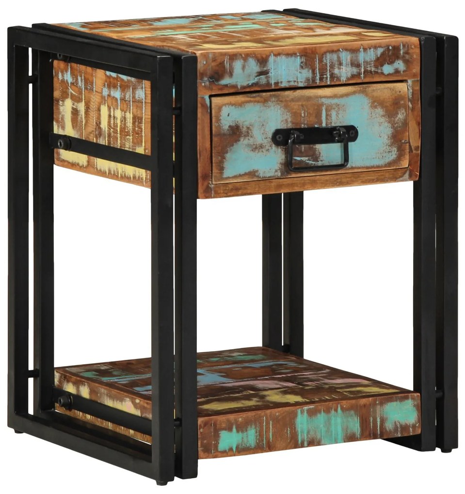 vidaXL Noptiere, 2 buc., 40x40x50 cm, lemn masiv reciclat