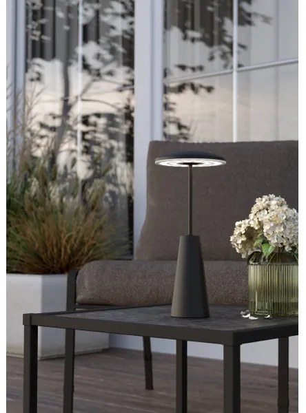 Lampă LED dimabilă de exterior Eglo 900925 PICCOLA 2,8W/5V 5200mAh IP54 negru