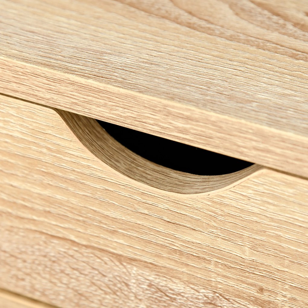 HOMCOM Birou secretar Birou Calculator Stil neoretro sertar Nisă etajeră metal alb Aspect stejar deschis | Aosom Romania