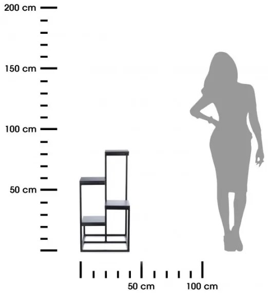 Suport pentru flori KASKADA 79x40 negru