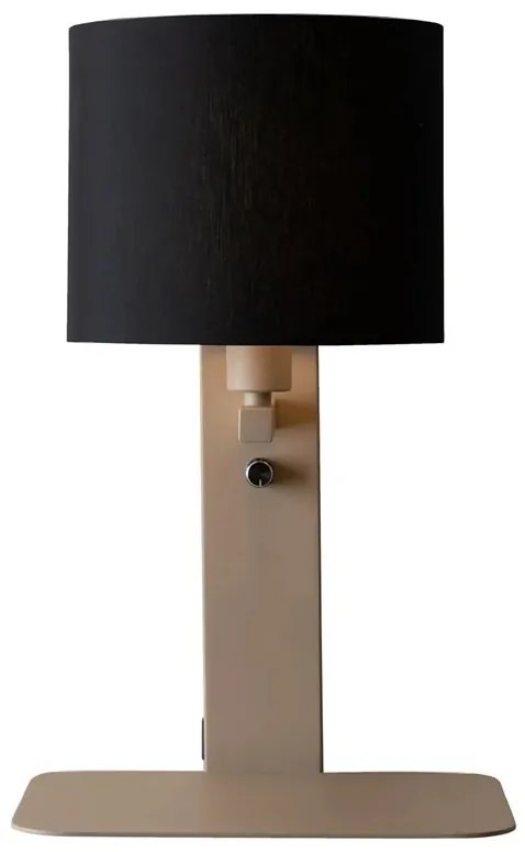 Aplica cu raft, port USB si abajur textil negru Florence