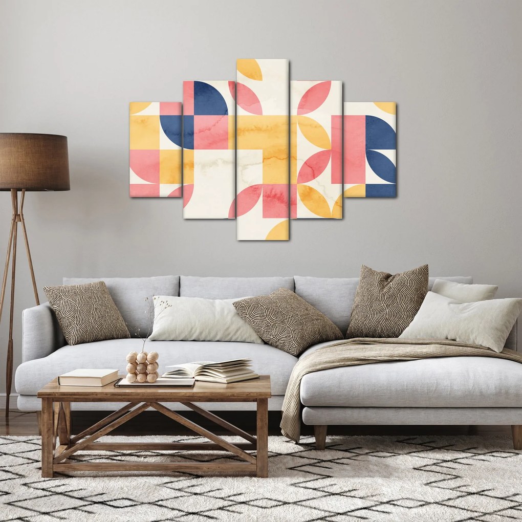 Tablou - Abstracție cu modele retro (150x105 cm)