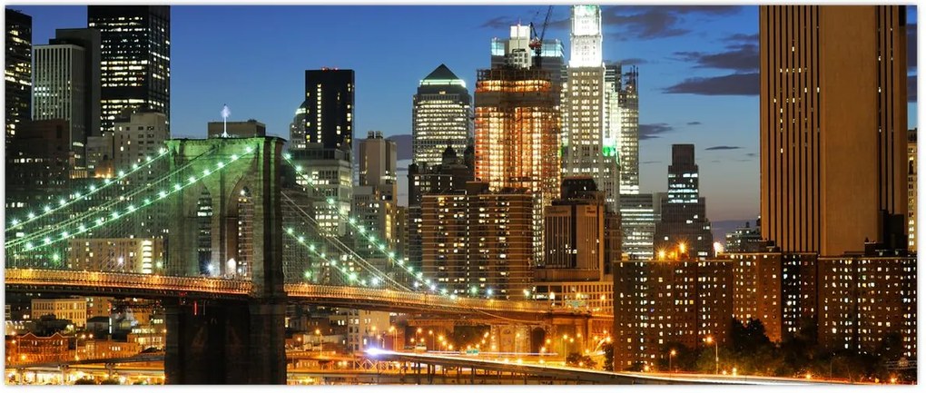 Tablou - Pod cu New York (120x50 cm)
