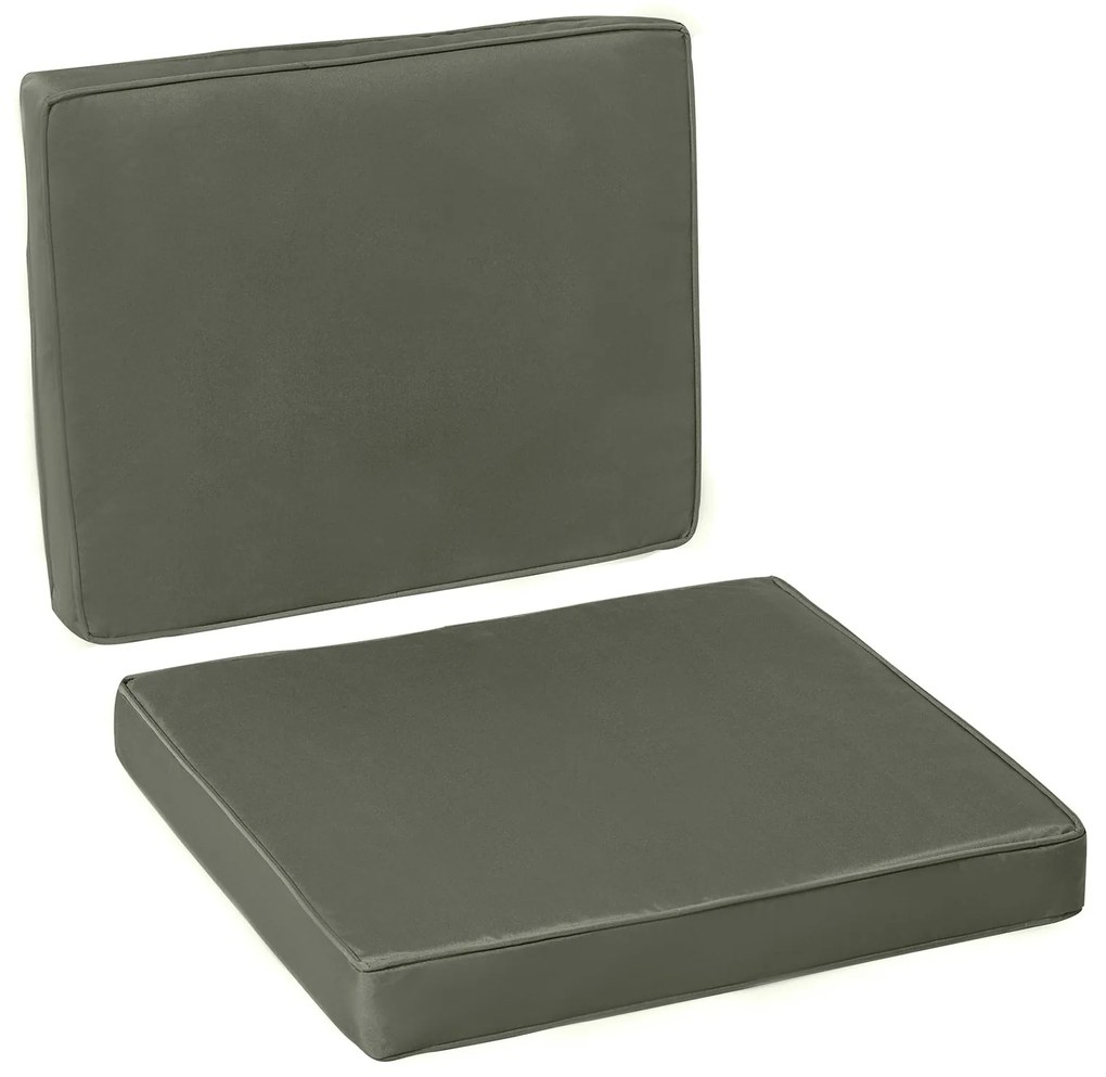 Outsunny Set de 2 perne de șezut pentru scaun perne detasabile confort mari perne matlasate umplute cu spumă material din poliester gri închis | Aosom Romania