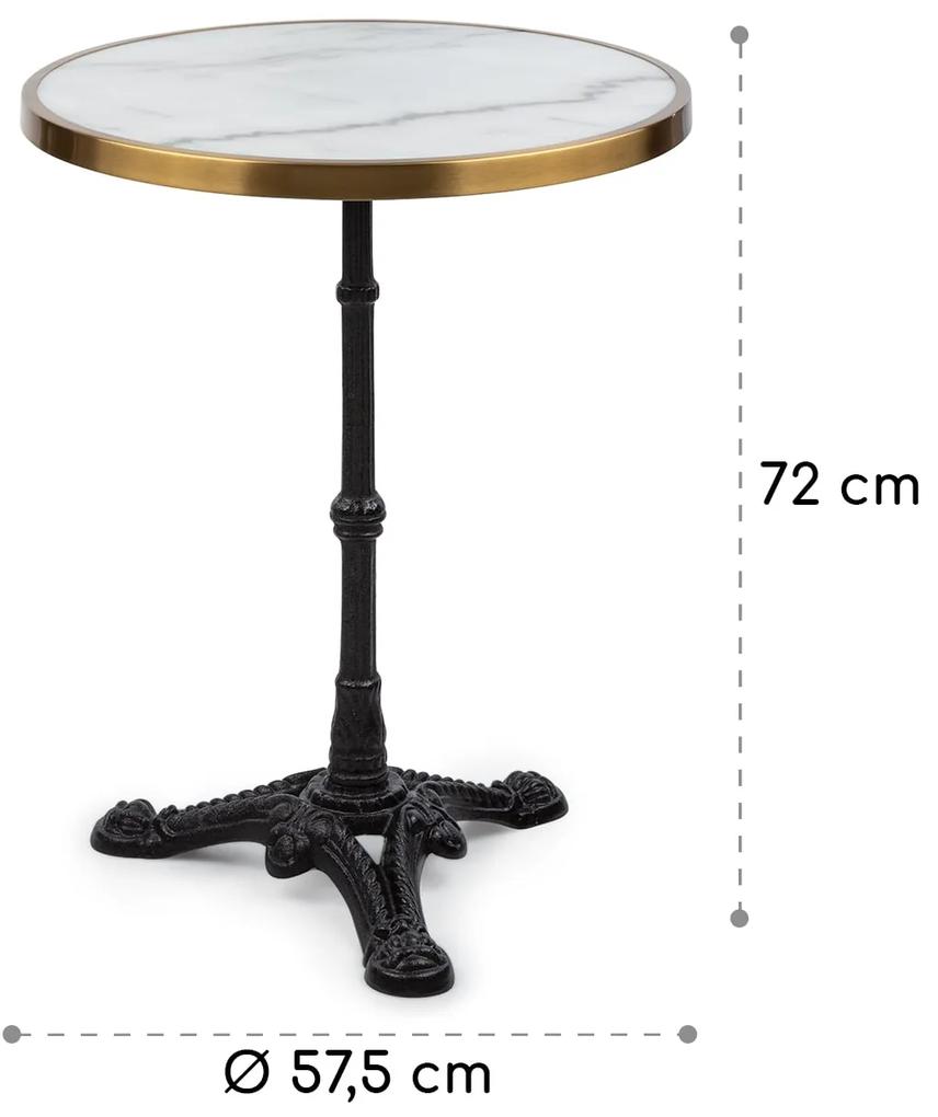 Patras Lux, masă bistro cu bază cu trei picioare, masă din marmură, Ø: 57,5 ​​cm, înălțime: 72 cm