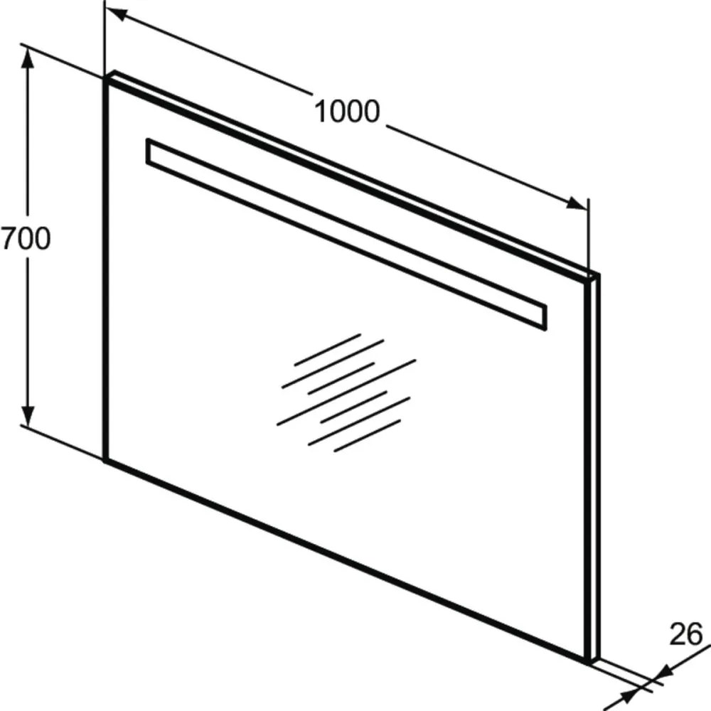 Oglinda dreptunghiulara cu iluminare LED si dezaburire Ideal Standard MirrorLight 100 cm 1000x700 mm