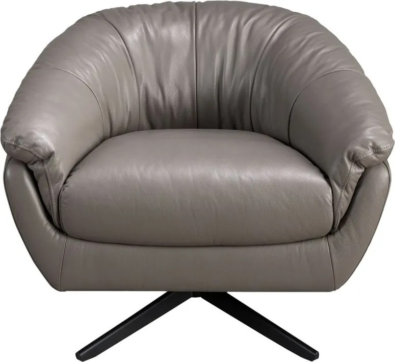 Fotoliu pivotant design LUX, Piele naturala, Cowhide gri