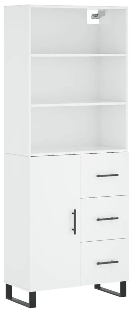 3189471 vidaXL Dulap înalt, alb extralucios, 69,5x34x180 cm, lemn compozit