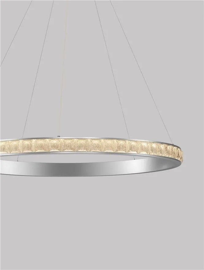 Lustra LED design circular, Otel, Argintiu, Cristal K9, ETEKEN NVL-9501216
