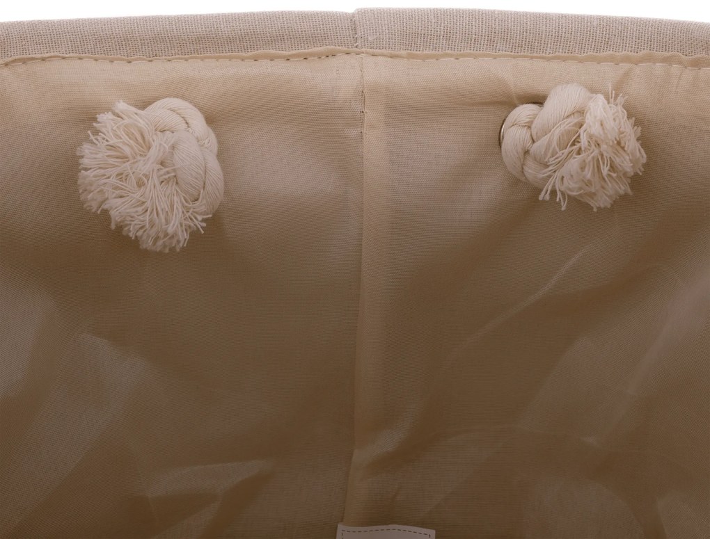 TEMPO-KONDELA MOLIS, coşuri din stofă cu mânere, set 2 buc., bej/maro