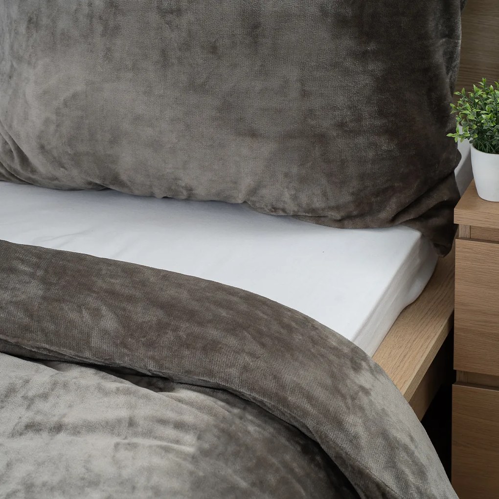 Lenjerie de pat din microflanel 4Home gri, 140 x 220 cm, 70 x 90 cm