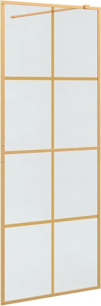 vidaXL Zid de duș walk-in Auriu 80 x 195 cm sticlă securizată