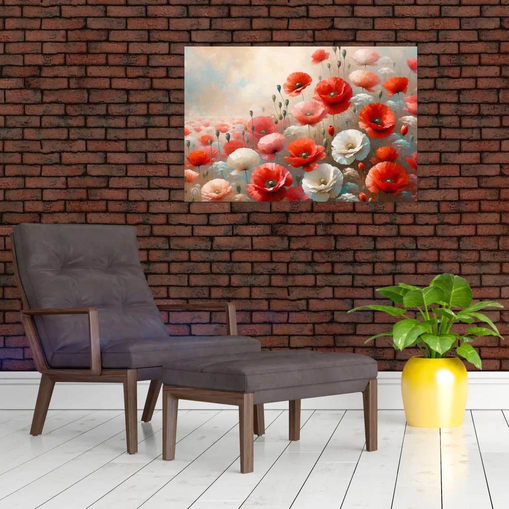 Tablou - Pictură cu maci (90x60 cm)