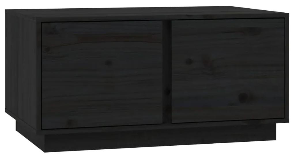 Masuta de cafea, negru, 80x50x40 cm, lemn masiv de pin