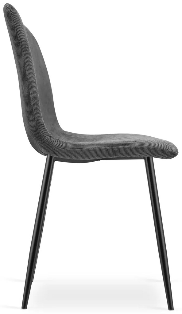 Scaun de dining gri RIFT cu picioare negre