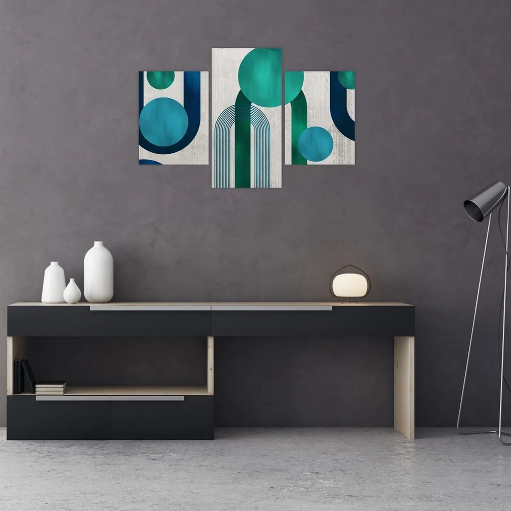 Tablou - Linii și forme circulare (90x60 cm)