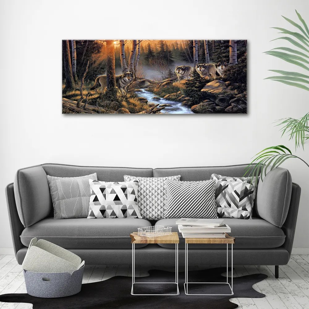 Tablou canvas Haită de lupi