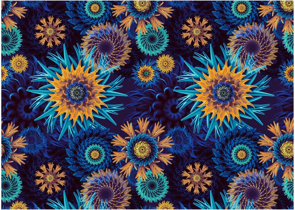 Tablou pe sticlă - 3D flori (70x50 cm)