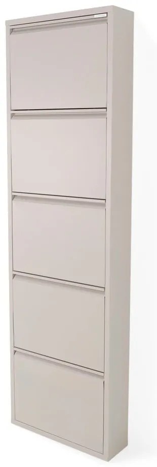 Pantofar taupe cu deschidere înclinată din metal 50x169x15 cm Billy – Spinder Design