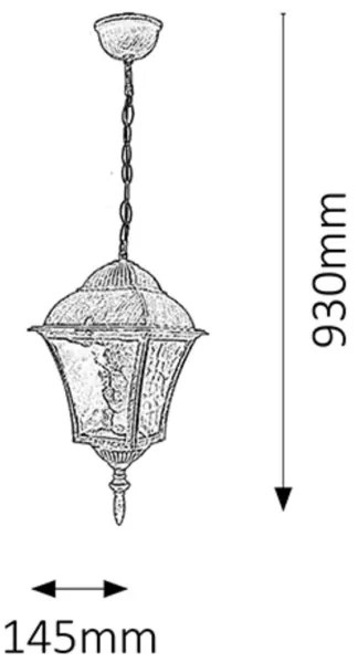 Rabalux 8394 - Lustră exterior TOSCANA 1xE27/60W/230V IP43