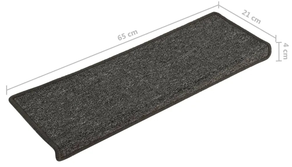 Covorase de trepte de scara, 15 buc., gri si negru, 65 x 25 cm 15, Gri si negru, 65 x 25 cm