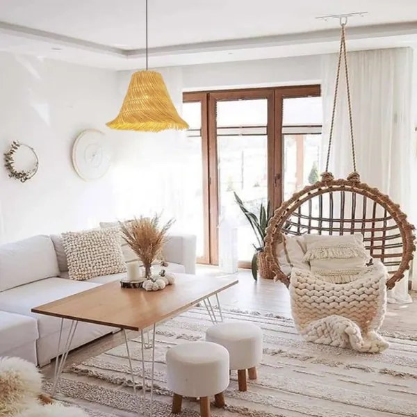 Lustră pe cablu Immax 08273L NATURALEZA 1xE27/40W/230V d. 45 cm ratan