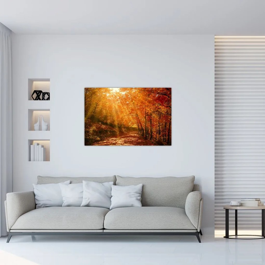 Tablou cu pădurea în toamnă (90x60 cm)