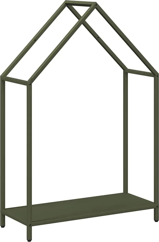 vidaXL Suport pentru lemne de foc Verde măsline Oțel laminat la rece