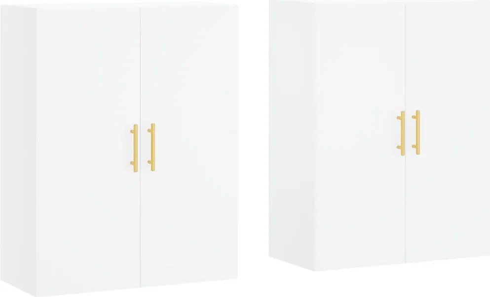 vidaXL Dulapuri cu montaj pe perete, 2 buc, alb, 69,5x34x90 cm