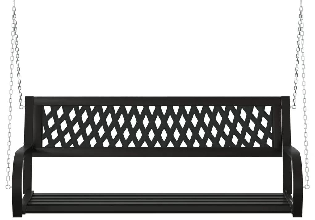 Banca balansoar de gradina, negru, 125 cm, otel si plastic Diamant, 1, Diamant