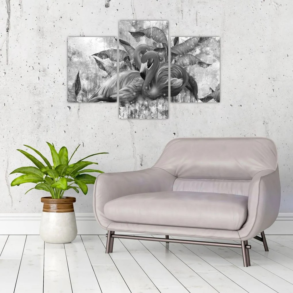 Tablou - Graffiti cu flamingo (90x60 cm)