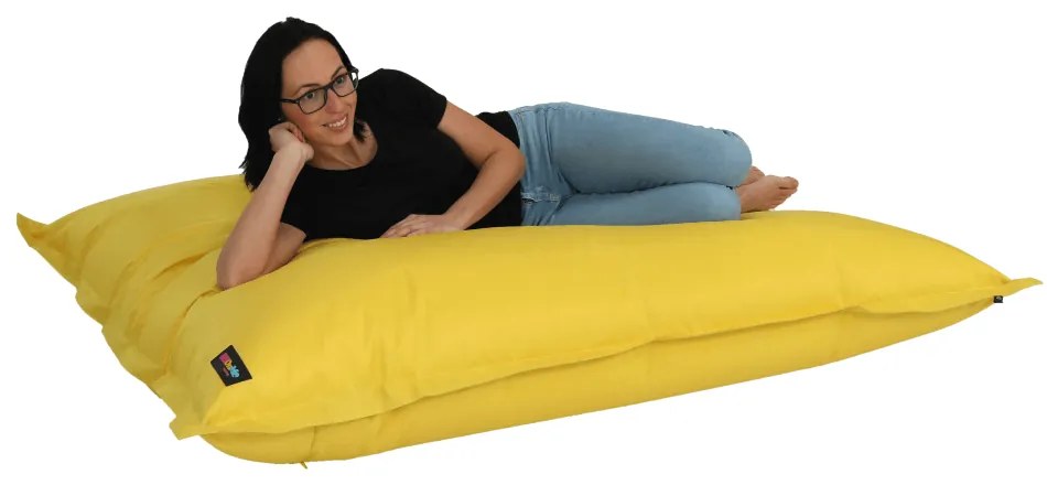 Fotoliu tip sac, material textil galben, GETAF