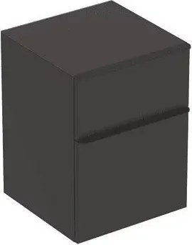 Dulap mediu suspendat Geberit Smyle Square lava gri inchis 2 sertare 45 cm