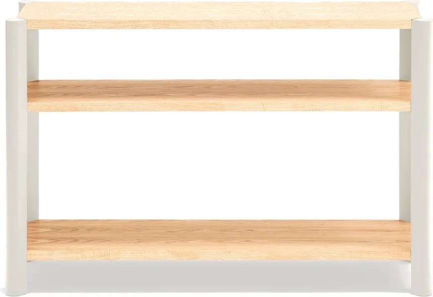 Etajeră crem/în culoare naturală deschisă cu aspect de lemn de stejar 126x84x43 cm Bona – Teulat